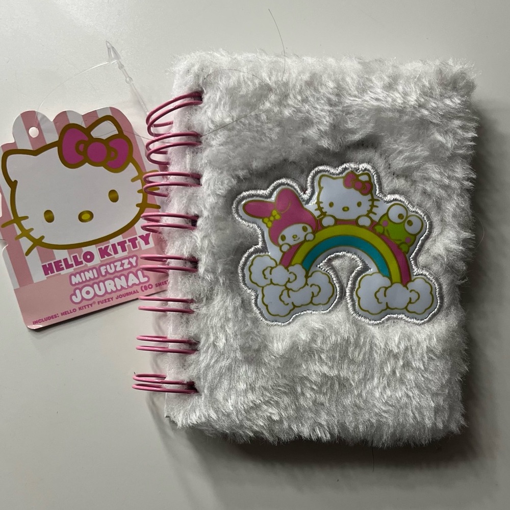 Hello Kitty Mini Notebook Fuzzy Mini Notebook Hello Kitty and Friends Rainbow